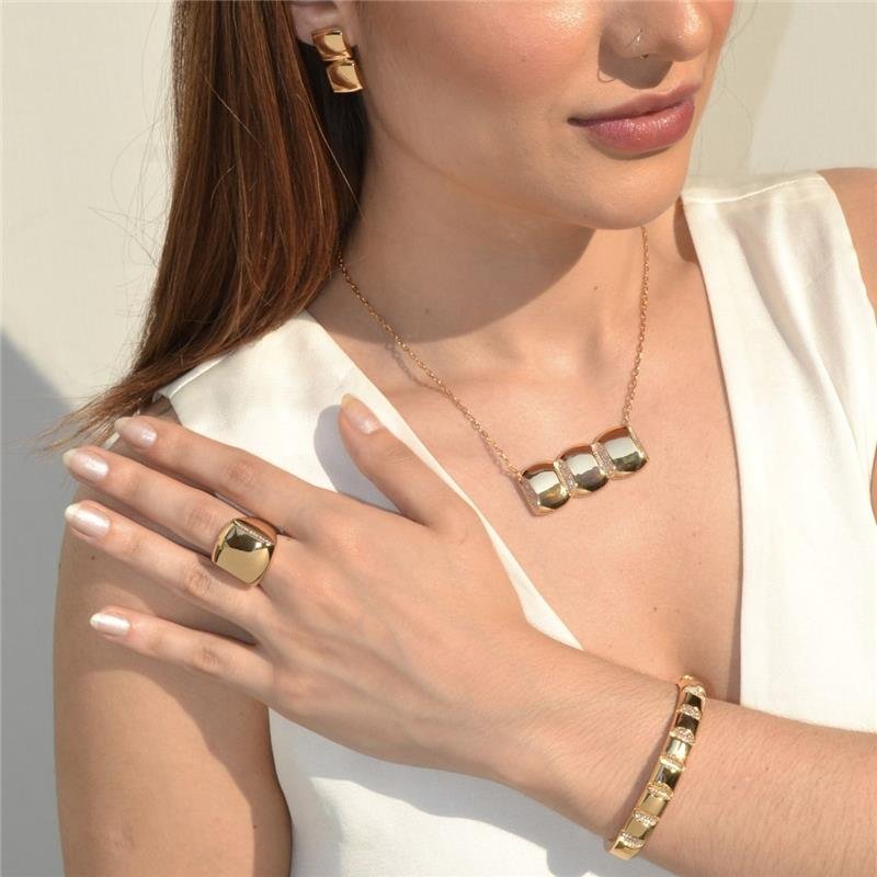 Bracelete Quadrados Cravejados