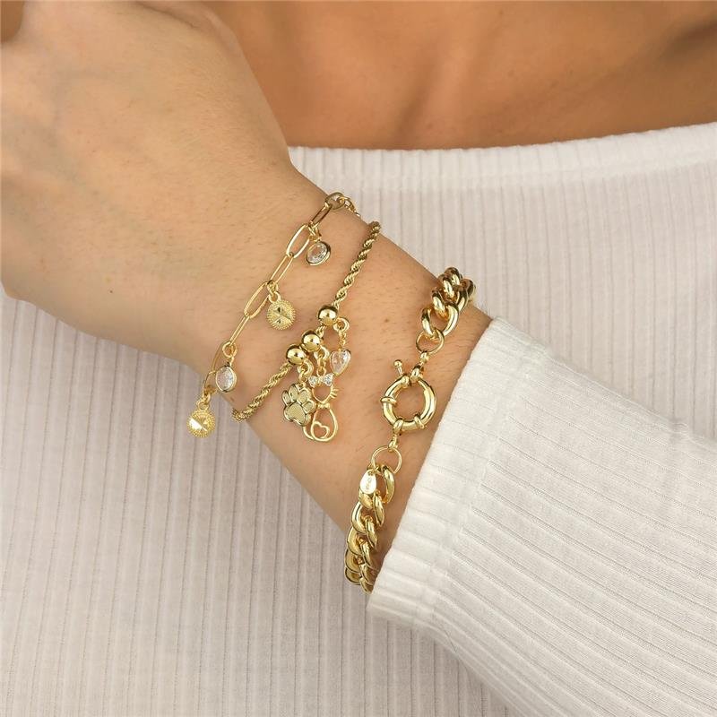 Pulseira Com Pingentes Redondos