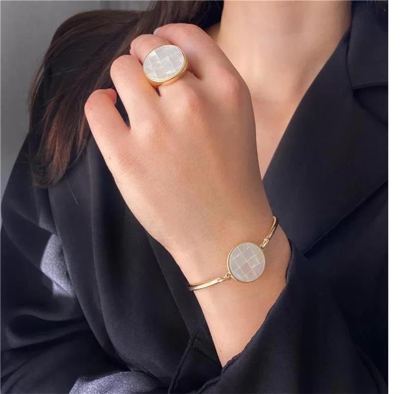 Pulseira Bracelete Mosaico Madrepérola