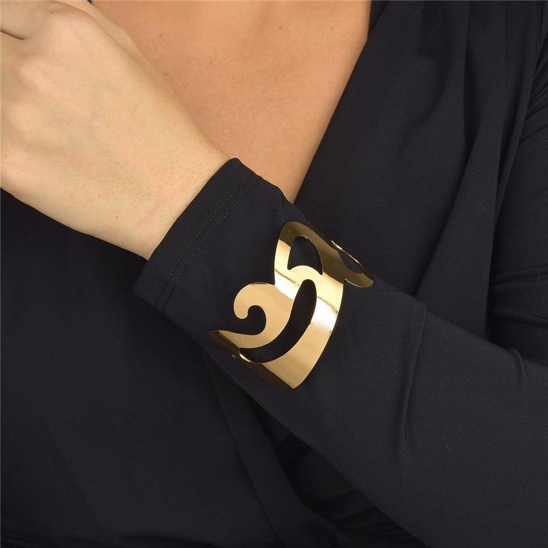 Bracelete Luxo Acessível Ondas Vazadas