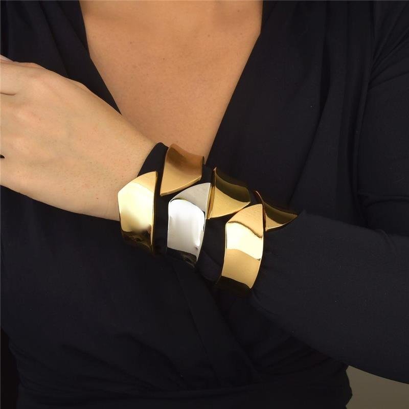 Bracelete Luxo Acessível Fosco Chevron 