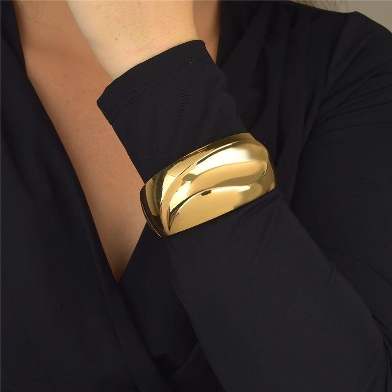 Bracelete Luxo Acessível Oval Trabalhado 