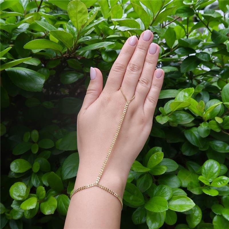 Pulseira de Mão Malha Bolinhas