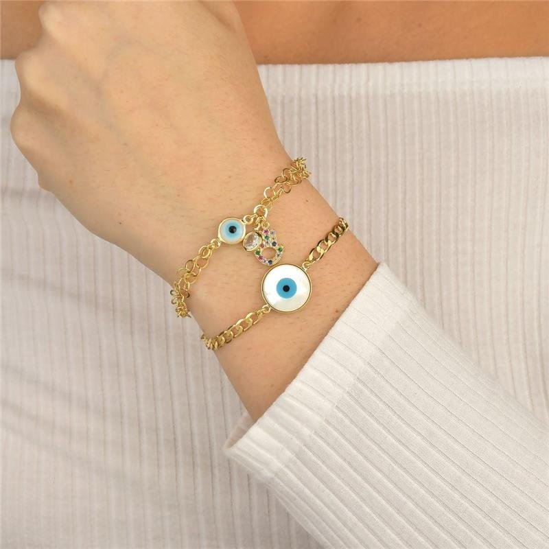 Pulseira Olho Grego Madrepérola