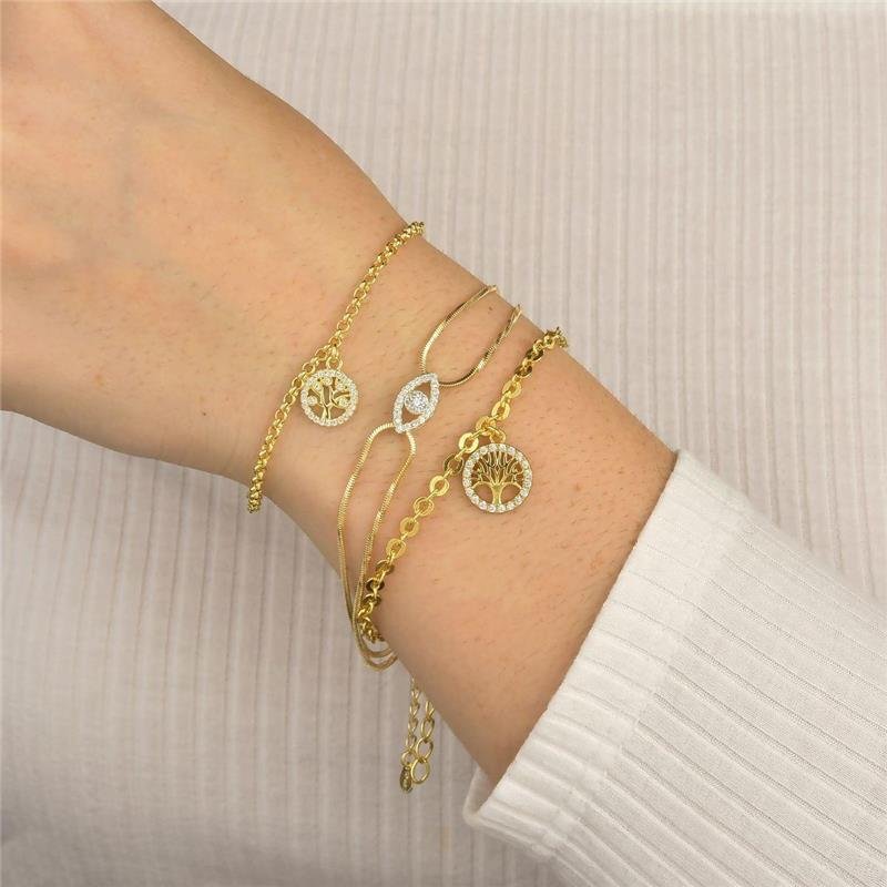 Pulseira Dois Fios Olho Grego