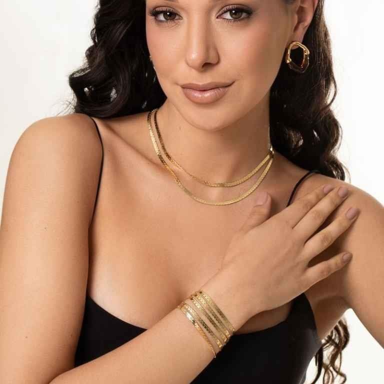Pulseira Esteira Gold 4mm