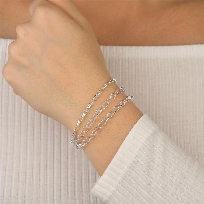 Pulseira Elos Redondos Prata Leve