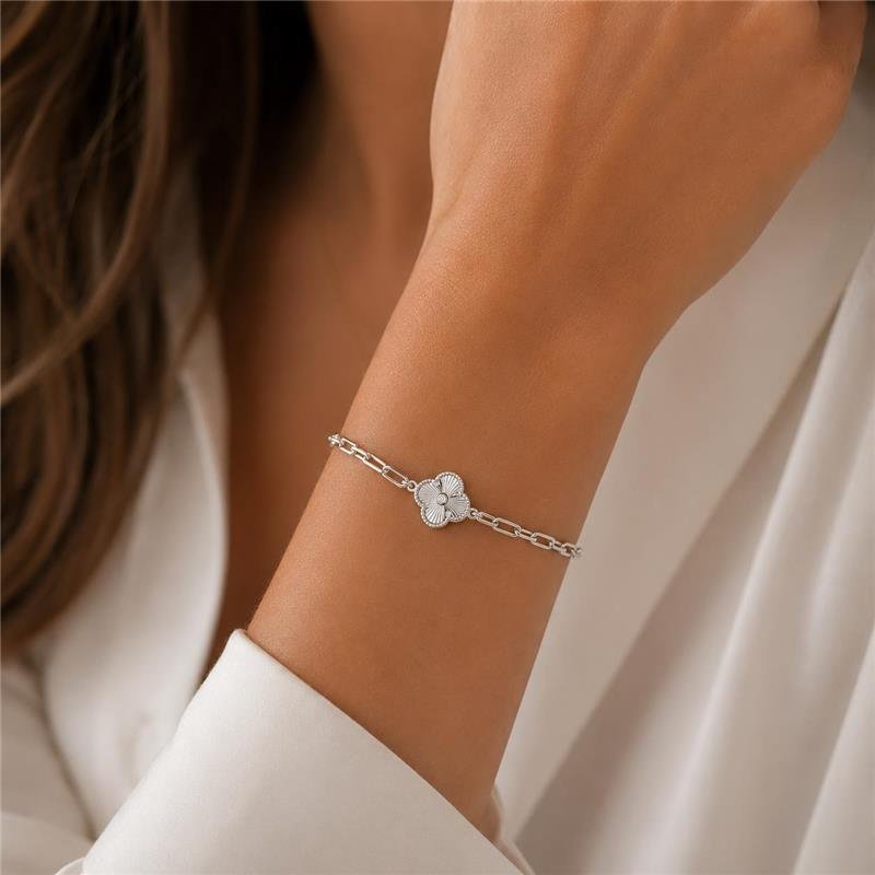 Pulseira Prata Leve Trevo Silver