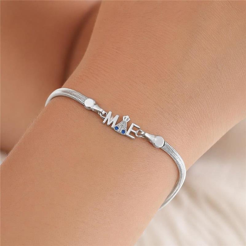 Pulseira Prata Leve Mãe Nossa Senhora Aparecida