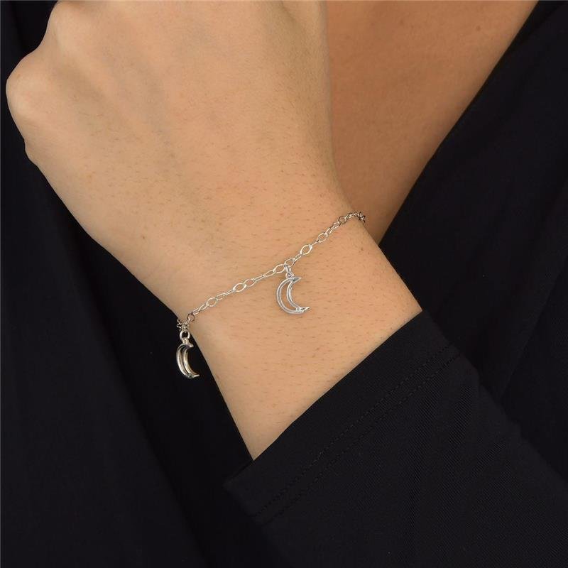 Pulseira Prata Leve Luas