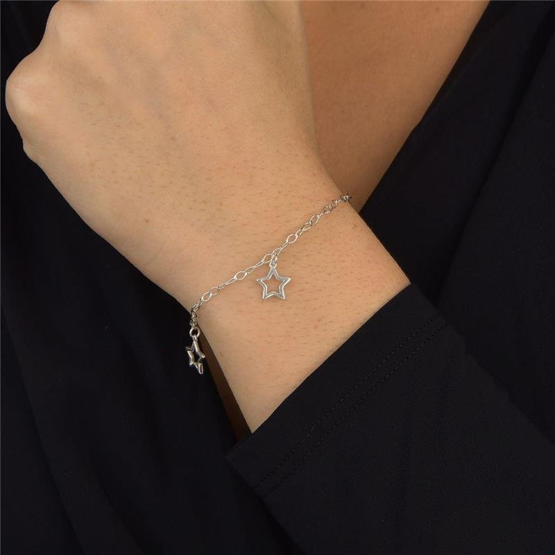 Pulseira Prata Leve Silver Stars