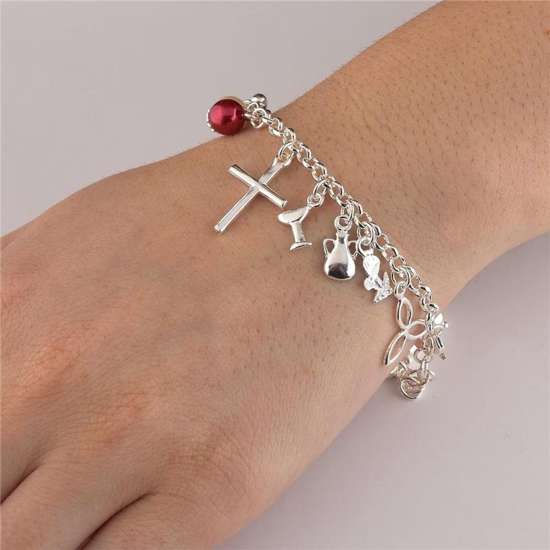 Pulseira Prata Leve A História de Cristo