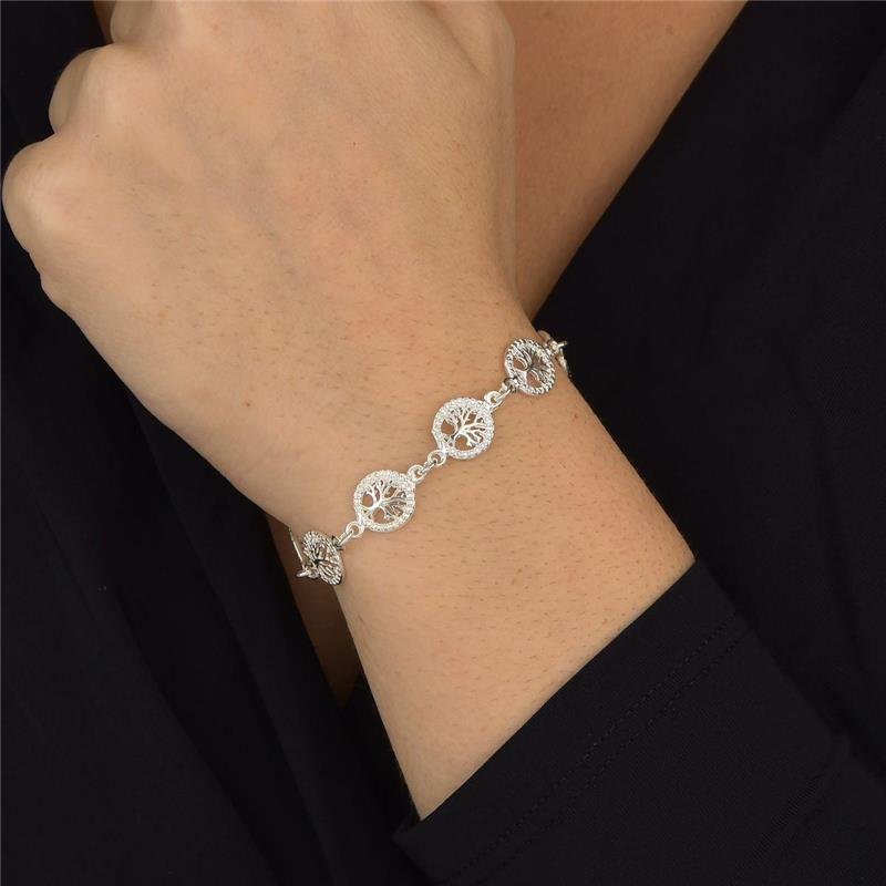 Pulseira Prata Leve Árvore da Vida