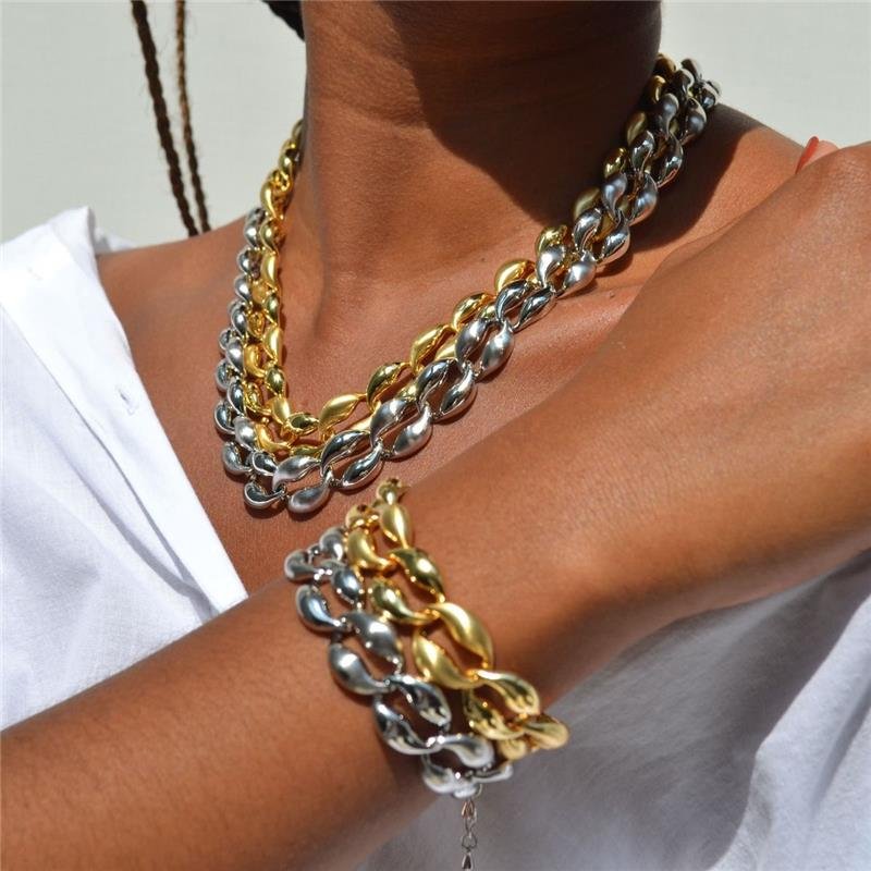 Pulseira Elos Ovais Lisos Acetinados