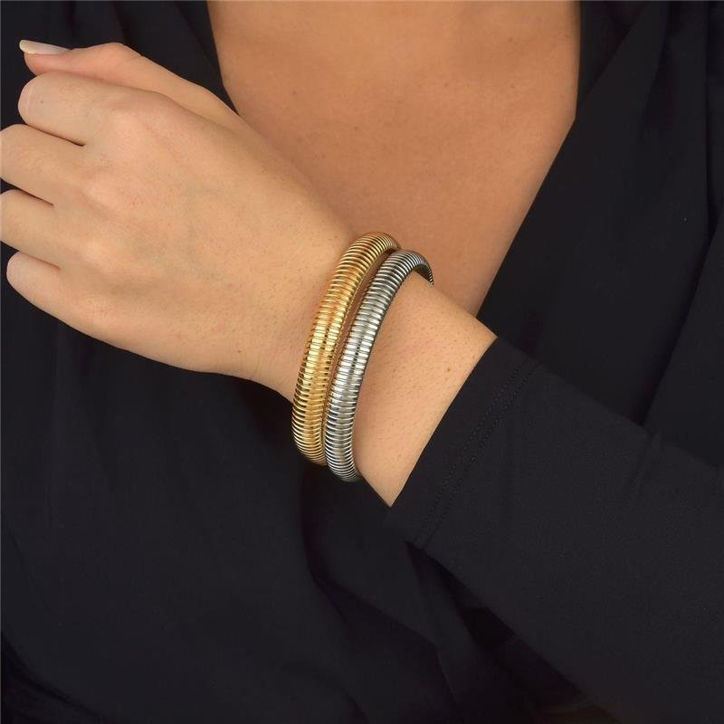 Bracelete Luxo Acessível Flexível Canelado