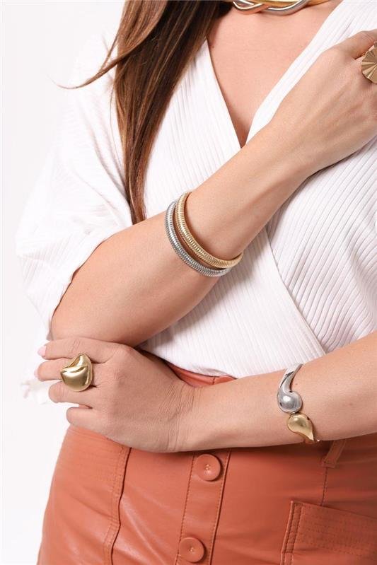 Bracelete Luxo Acessível Flexível Canelado