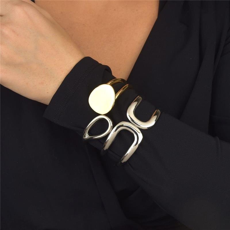 Bracelete Luxo Acessível Dual Gota Vazada 