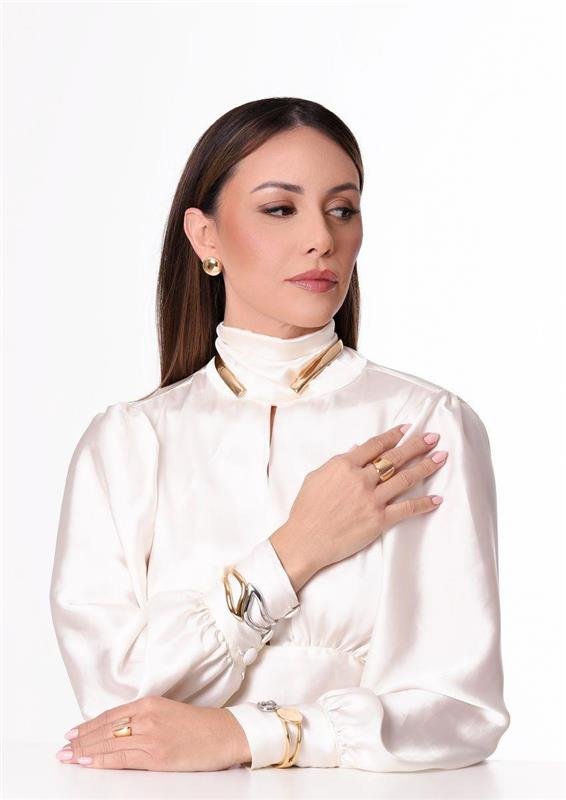 Bracelete Luxo Acessível Dual Gota Vazada 