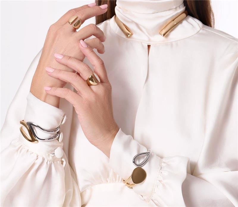 Bracelete Luxo Acessível Dual Ondas 