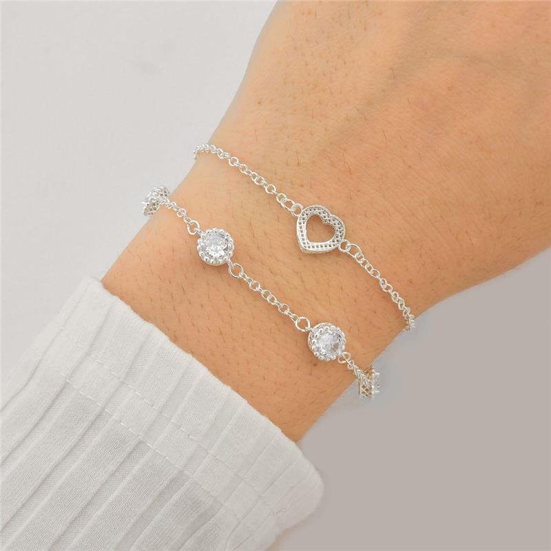 Pulseira Prata Legitíma Fancy Cristais