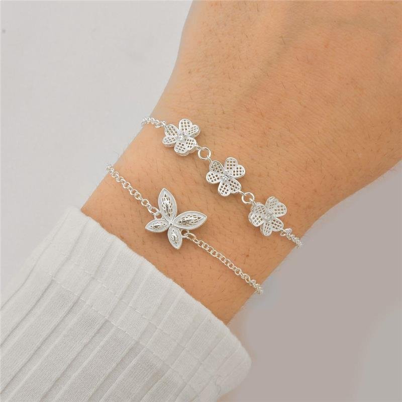 Pulseira Prata Legitíma Florzinhas Flowers