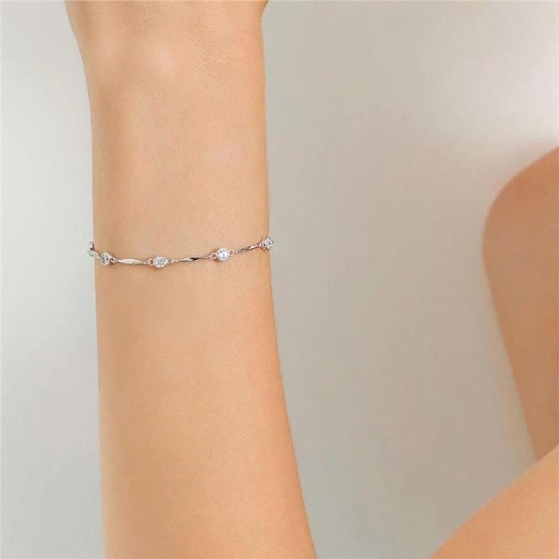 Pulseira Prata Legítima Pontos de Luz