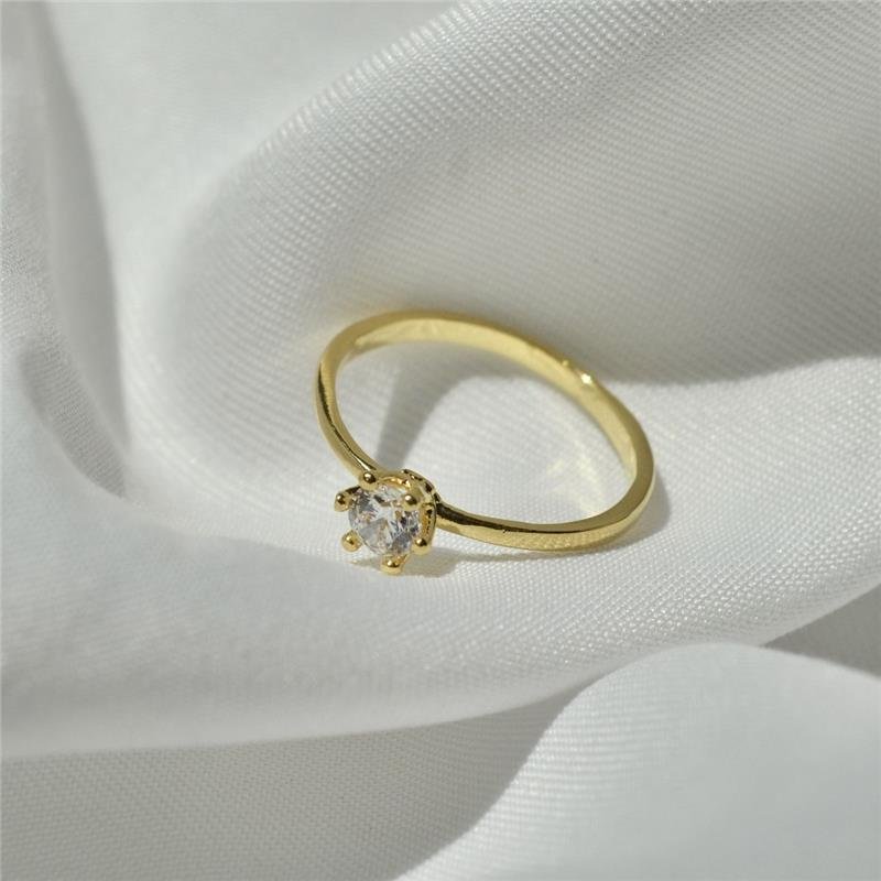 Anel Infantil Prime Solitário Ponto de Luz