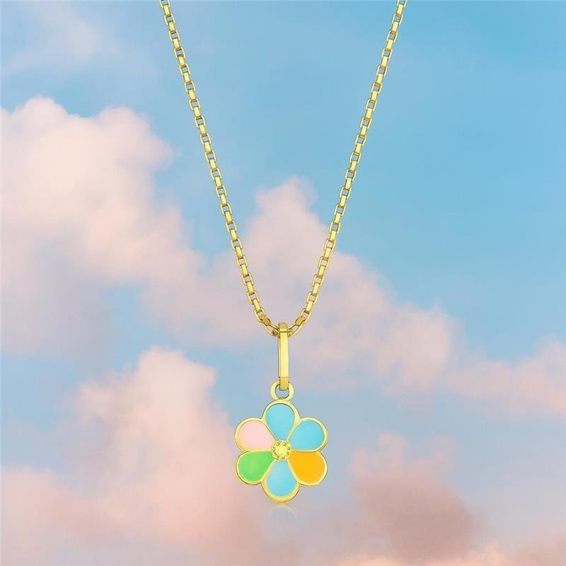 Colar Infantil Flor Colorida