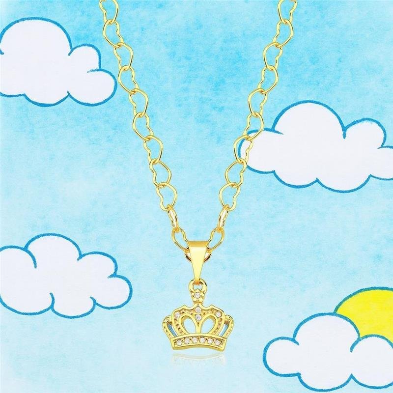 Colar Infantil Coroa Real Cravejada