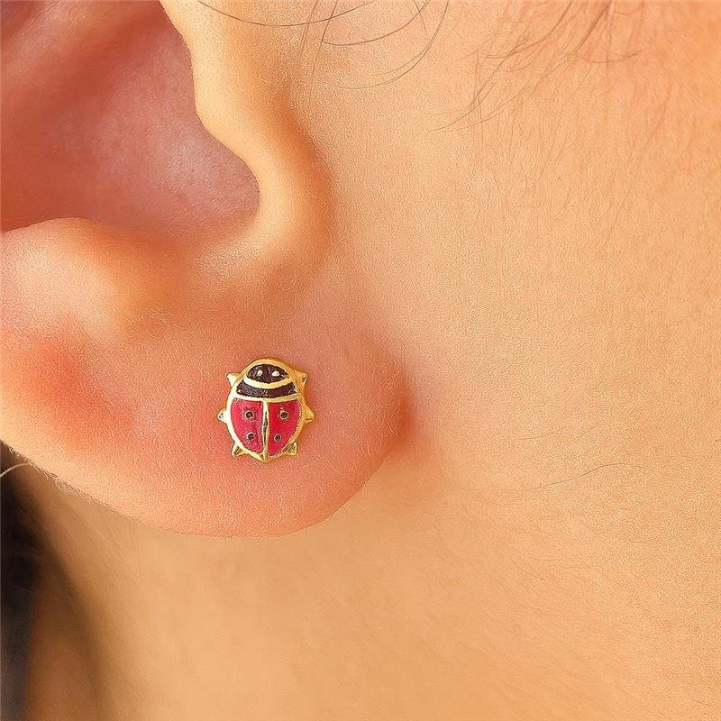 Brinco Infantil Joaninha Esmaltada