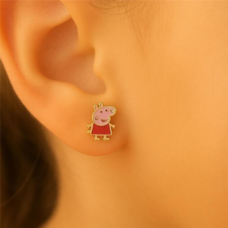 Brinco Infantil Peppa Pig Esmaltada