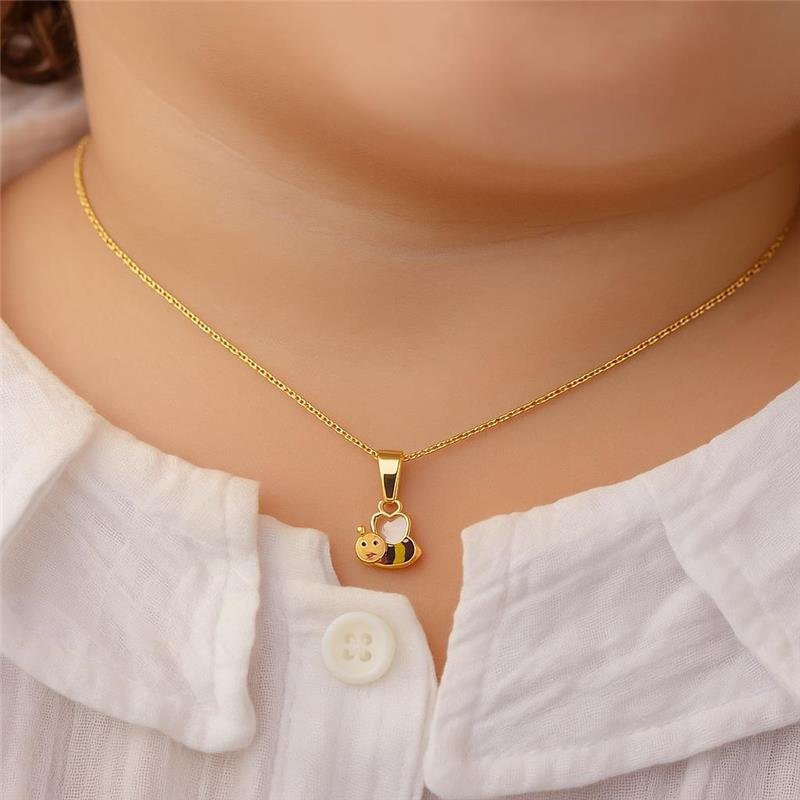Colar Infantil Abelinha Esmaltada