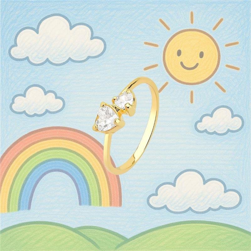 Anel Infantil Prime Dois Corações