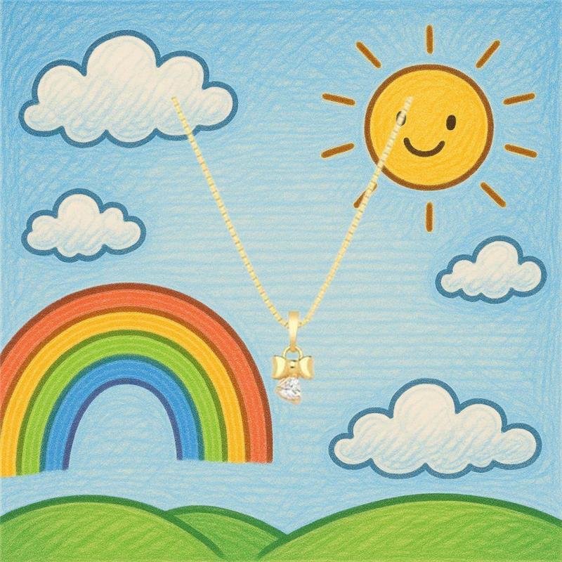 Colar Infantil Laço e Ponto de Luz