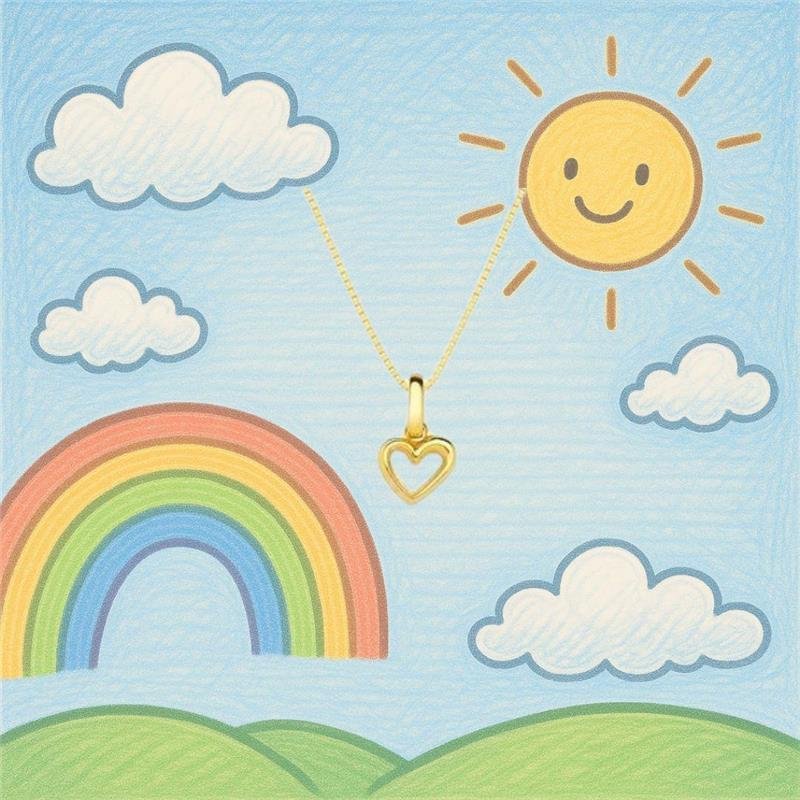 Colar Infantil Coração Vazado