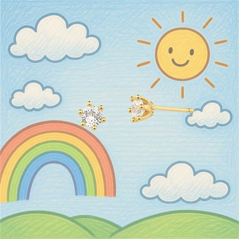 Brinco Infantil Ponto De Luz 4mm