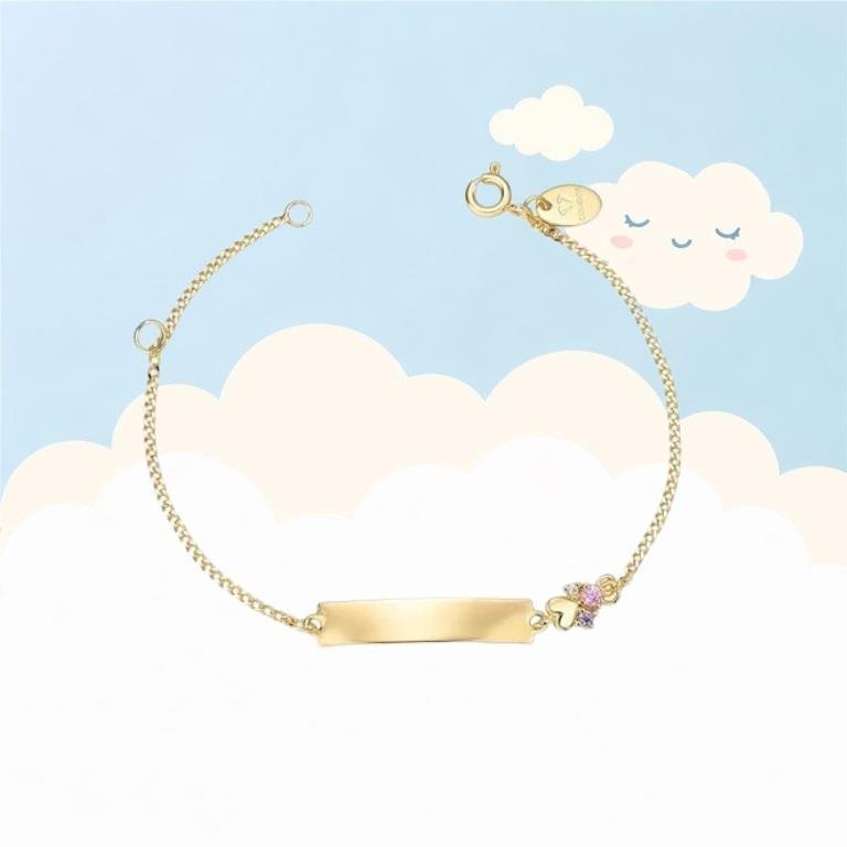 Pulseira Infantil Coração Liso Personalizável