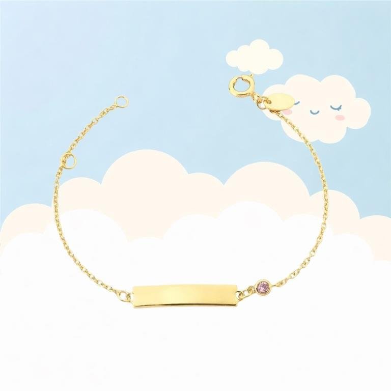 Pulseira Infantil Zircônia Ametista Personalizável