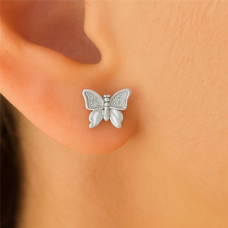 Brinco Prata Leve Borboleta