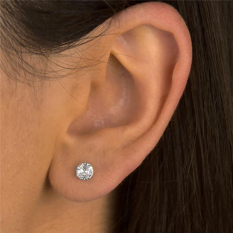 Brinco Prata 925 Ponto De Luz 5mm Baby