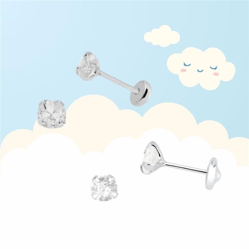 Brinco Prata 925 Ponto De Luz 5mm Baby