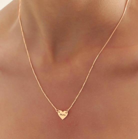 Gargantilha Coração Personalizada 1 Nome