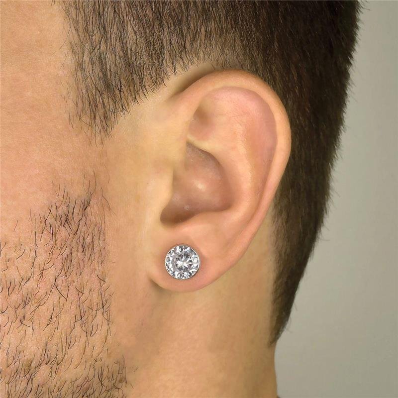 Brinco Prata 925 Masculino 10mm