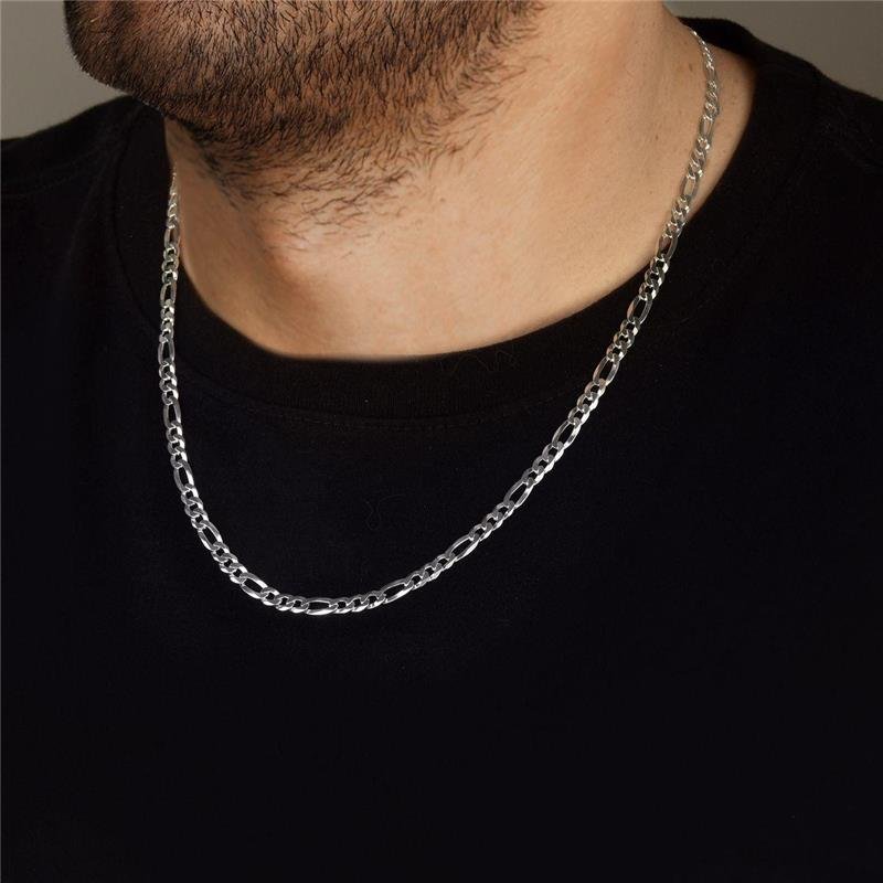 Corrente Masculina Prata 925 Fígaro 60cm 5mm