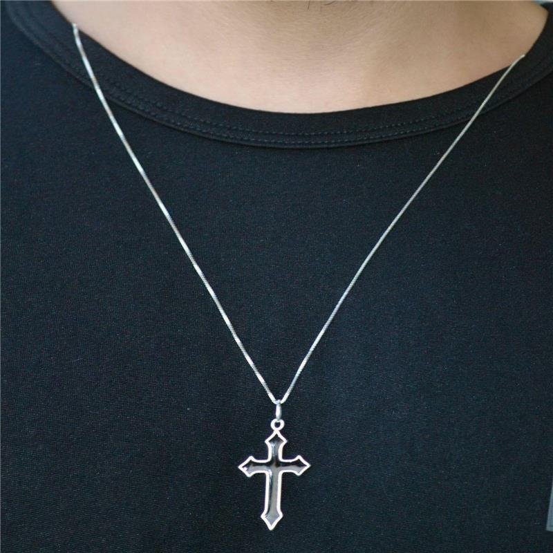 Pingente Masculino Prata Legítima Cruz