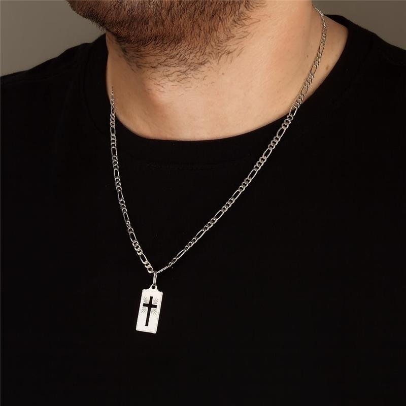 Pingente Prata Leve Masculino Cruz