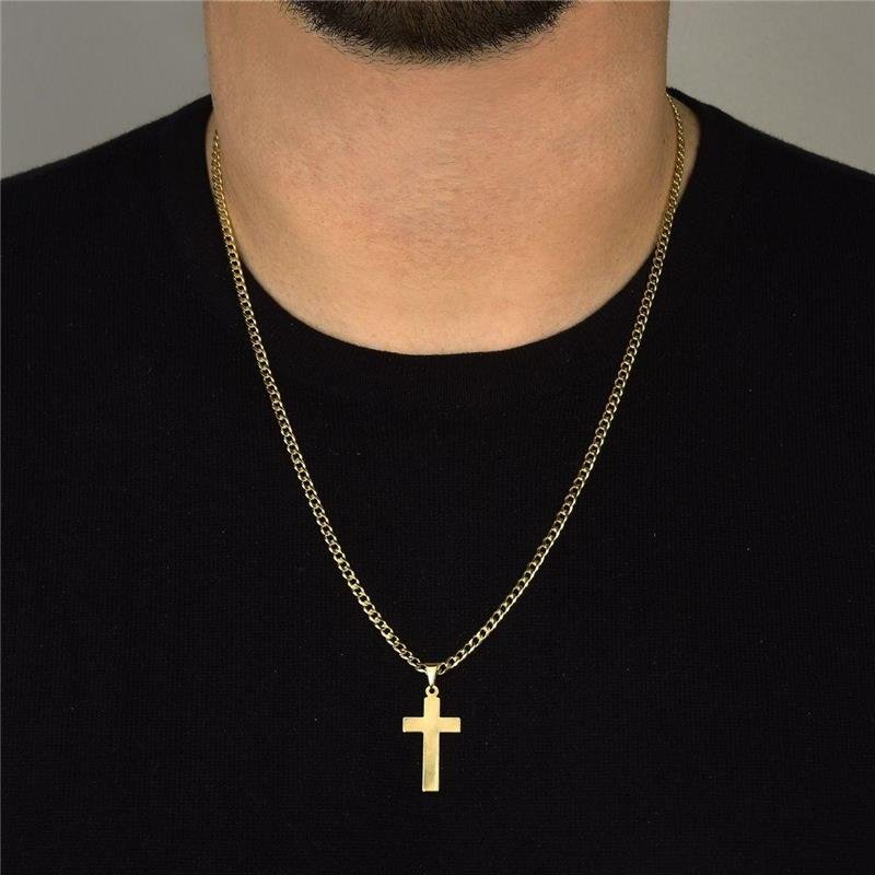 Colar Masculino Cruz Lisa