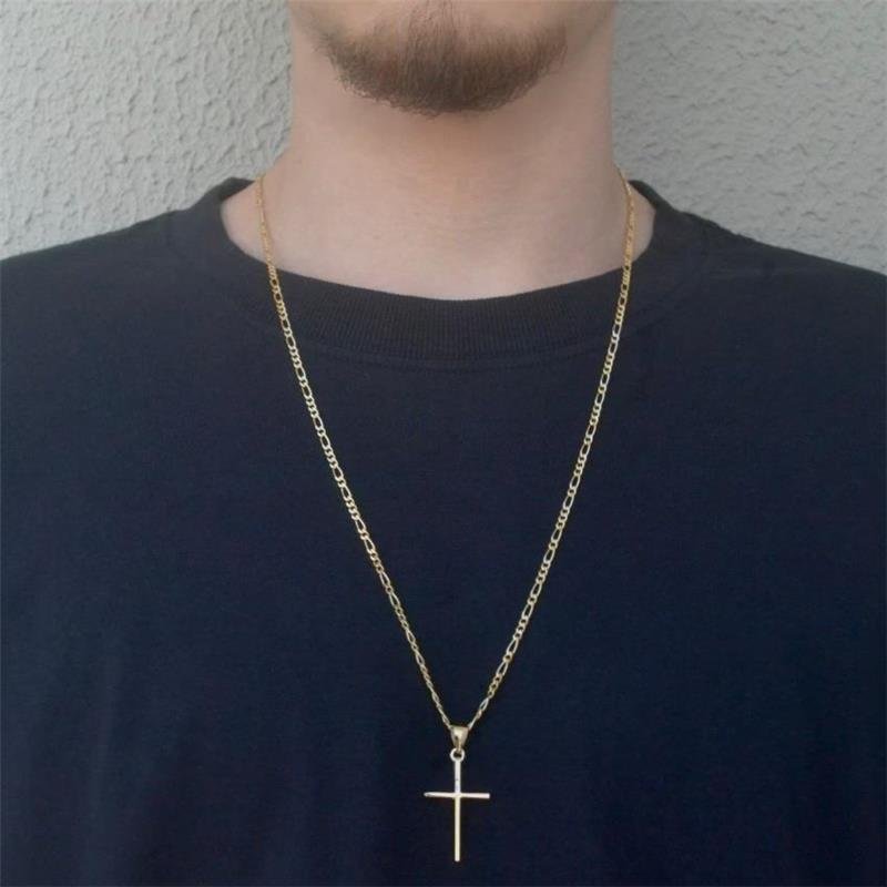 Corrente Masculina Fígaro 60cm E Cruz