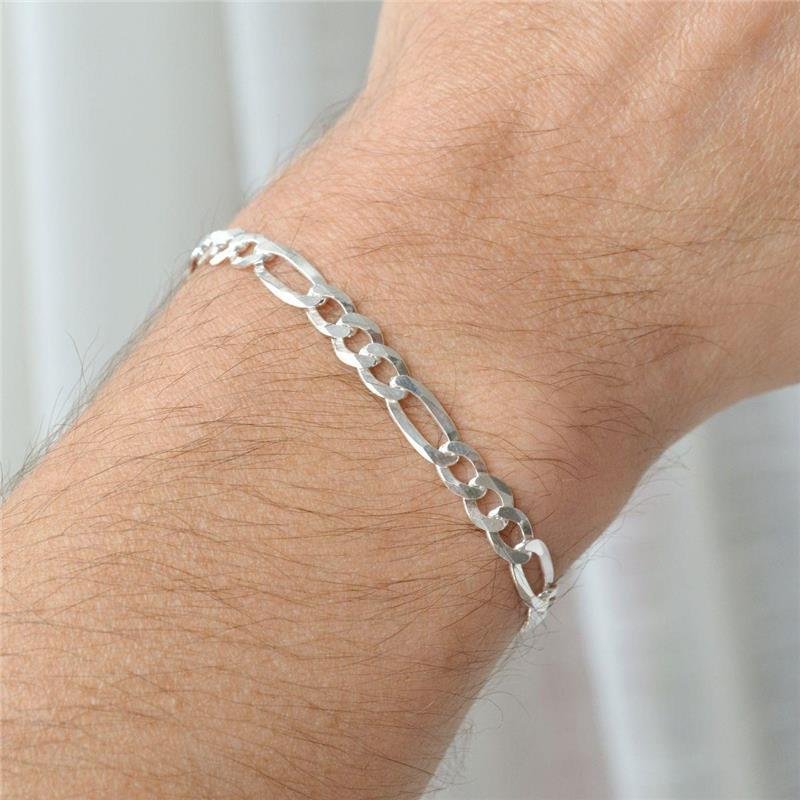 Pulseira Masculina Fígaro Prata 925 6mm