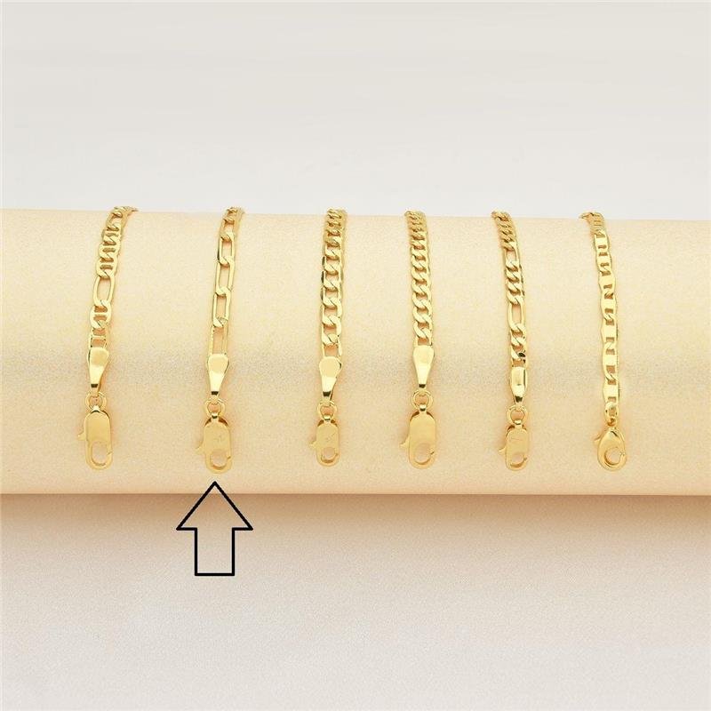 Pulseira Masculina Elo Retangular 3mm 20cm